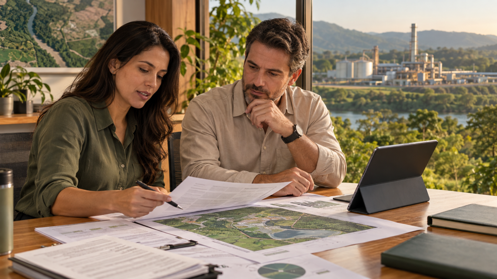 Consultoria ambiental com análise técnica e planejamento empresarial
